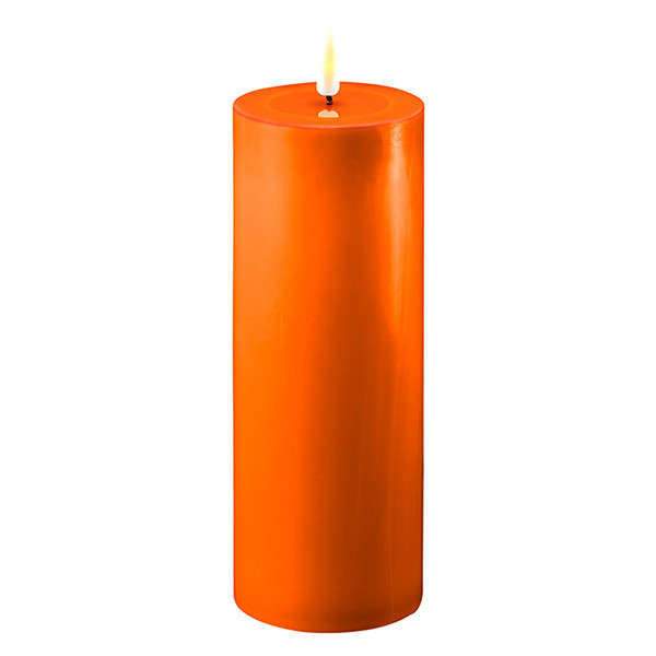 Deluxe HomeArt Led kaars 7,5 x 20  cm | Oranje | 3D vlam | Deluxe HomeArt  LDH00325 - 1