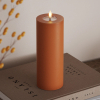 Led kaars 7,5 x 20  cm | Oranje | 3D vlam | Deluxe HomeArt