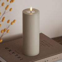 Led kaars 7,5 x 20  cm | Zandkleur | 3D vlam | Deluxe HomeArt LDH00220