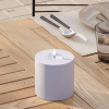 Led kaars voor buiten 10 x 10 cm | Dust blue | 3D vlam | Deluxe HomeArt LDH00432 - 1