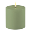 Led kaars voor buiten 10 x 10 cm | Dust green | 3D vlam | Deluxe HomeArt