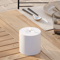 Led kaars voor buiten 10 x 10 cm | Wit | 3D vlam | Deluxe HomeArt LDH00383