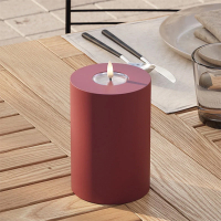 Led kaars voor buiten 10 x 15 cm | Bordeaux | 3D vlam | Deluxe HomeArt LDH00414