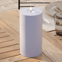 Led kaars voor buiten 10 x 20 cm | Dust blue | 3D vlam | Deluxe HomeArt LDH00434