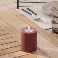Led kaars voor buiten 7,5 x 10 cm | Bordeaux | 3D vlam | Deluxe HomeArt LDH00409