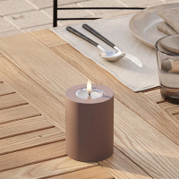 Led kaars voor buiten 7,5 x 10 cm | Caramel | 3D vlam | Deluxe HomeArt LDH00442
