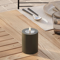 Led kaars voor buiten 7,5 x 10 cm | Dark Green | 3D vlam | Deluxe HomeArt LDH00416