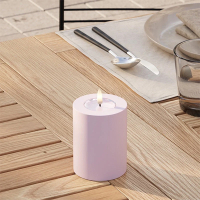 Led kaars voor buiten 7,5 x 10 cm | Dust red | 3D vlam | Deluxe HomeArt LDH00394