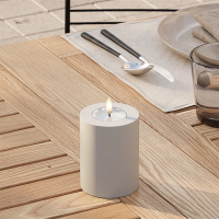Led kaars voor buiten 7,5 x 10 cm | Dust sand | 3D vlam | Deluxe HomeArt LDH00435