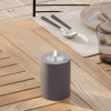 Led kaars voor buiten 7,5 x 10 cm | Grijs | 3D vlam | Deluxe HomeArt