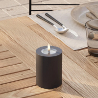 Led kaars voor buiten 7,5 x 10 cm | Zwart | 3D vlam | Deluxe HomeArt LDH00402