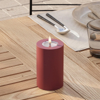 Led kaars voor buiten 7,5 x 12,5 cm | Bordeaux | 3D vlam | Deluxe HomeArt LDH00410