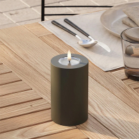 Led kaars voor buiten 7,5 x 12,5 cm | Dark Green | 3D vlam | Deluxe HomeArt LDH00417