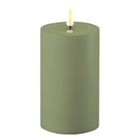 Deluxe HomeArt Led kaars voor buiten 7,5 x 12,5 cm | Dust green | 3D vlam | Deluxe HomeArt  LDH00399