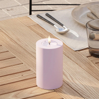 Led kaars voor buiten 7,5 x 12,5 cm | Dust red | 3D vlam | Deluxe HomeArt LDH00395