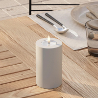 Led kaars voor buiten 7,5 x 12,5 cm | Dust sand | 3D vlam | Deluxe HomeArt LDH00436