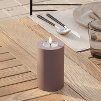 Led kaars voor buiten 7,5 x 12,5 cm | Mokka | 3D vlam | Deluxe HomeArt LDH00450