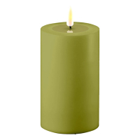 Deluxe HomeArt Led kaars voor buiten 7,5 x 12,5 cm | Olive Green | 3D vlam | Deluxe HomeArt  LDH00457