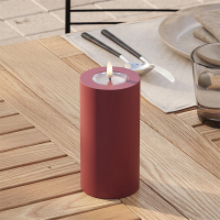 Led kaars voor buiten 7,5 x 15 cm | Bordeaux | 3D vlam | Deluxe HomeArt LDH00411