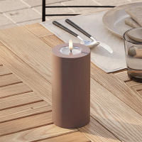 Led kaars voor buiten 7,5 x 15 cm | Caramel | 3D vlam | Deluxe HomeArt LDH00444