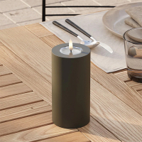 Led kaars voor buiten 7,5 x 15 cm | Dark Green | 3D vlam | Deluxe HomeArt LDH00418