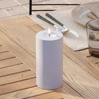 Led kaars voor buiten 7,5 x 15 cm | Dust blue | 3D vlam | Deluxe HomeArt LDH00392