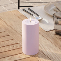 Led kaars voor buiten 7,5 x 15 cm | Dust red | 3D vlam | Deluxe HomeArt LDH00396