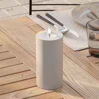 Led kaars voor buiten 7,5 x 15 cm | Dust sand | 3D vlam | Deluxe HomeArt LDH00437