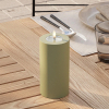 Led kaars voor buiten 7,5 x 15 cm | Olive Green | 3D vlam | Deluxe HomeArt