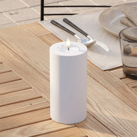 Led kaars voor buiten 7,5 x 15 cm | Wit | 3D vlam | Deluxe HomeArt LDH00381