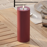 Led kaars voor buiten 7,5 x 20 cm | Bordeaux | 3D vlam | Deluxe HomeArt LDH00412