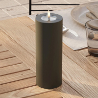 Led kaars voor buiten 7,5 x 20 cm | Dark Green | 3D vlam | Deluxe HomeArt LDH00419
