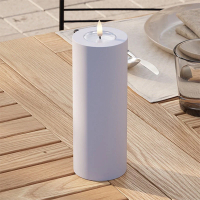Led kaars voor buiten 7,5 x 20 cm | Dust blue | 3D vlam | Deluxe HomeArt LDH00393