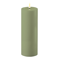 Deluxe HomeArt Led kaars voor buiten 7,5 x 20 cm | Dust green | 3D vlam | Deluxe HomeArt  LDH00401