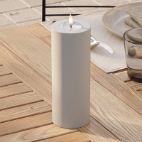 Led kaars voor buiten 7,5 x 20 cm | Dust sand | 3D vlam | Deluxe HomeArt LDH00438