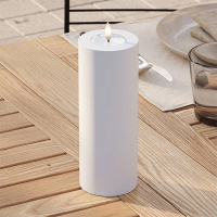 Led kaars voor buiten 7,5 x 20 cm | Wit | 3D vlam | Deluxe HomeArt LDH00382