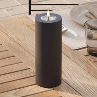 Led kaars voor buiten 7,5 x 20 cm | Zwart | 3D vlam | Deluxe HomeArt LDH00405