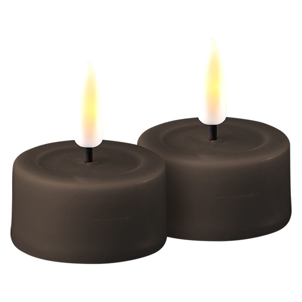 Deluxe HomeArt Led waxinelicht 4,1 x 4,5 cm | Mokka | 3D vlam | 2 stuks | Deluxe HomeArt  LDH00112 - 1