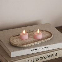 Led waxinelicht 4,1 x 4,5 cm | Roze | 3D vlam | 2 stuks | Deluxe HomeArt LDH00154