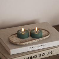 Led waxinelicht 6,1 x 4,5 cm | Jade Green | 3D vlam | 2 stuks | Deluxe HomeArt LDH00285