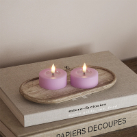 Led waxinelicht 6,1 x 4,5 cm | Lavendel | 3D vlam | 2 stuks | Deluxe HomeArt LDH00507