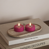 Led waxinelicht 6,1 x 4,5 cm | Magenta | 3D vlam | 2 stuks | Deluxe HomeArt LDH00492