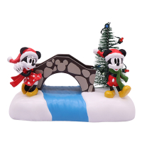 Kerstdorp tafereel Brug Mickey & Minnie | Multicolor | Disney