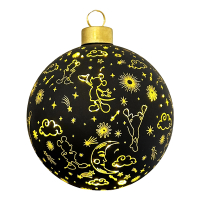 Verlichte Kerstbal Mickey Galaxy Small Ø 10 cm | Zwart | Disney LDI00055