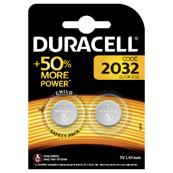 Duracell CR2032 Lithium knoopcel batterij 2 stuks  ADU00164 - 1