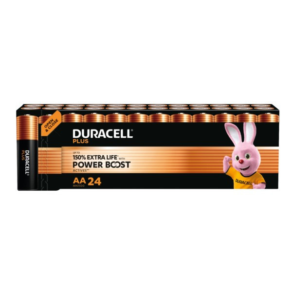 Duracell Plus Power Boost 150% Extra Life AA / MN1500 / LR06 Alkaline Batterij (24 stuks) ADU00423 - 1