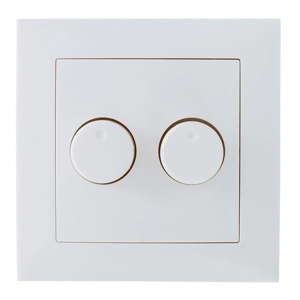 EcoDim Duo dimmerknop incl. centraalplaat en raamwerk | Berker S1 | Wit | EcoDim  LEC00083 - 1