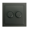 EcoDim Duo dimmerknop incl. centraalplaat en raamwerk | Busch-Jaeger Future Linear | Zwart | EcoDim  LEC00086 - 1