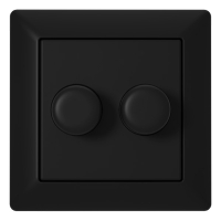 EcoDim Duo dimmerknop incl. centraalplaat en raamwerk | Zwart | EcoDim  LEC00072