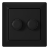 EcoDim Duo dimmerknop incl. centraalplaat en raamwerk | Zwart | EcoDim  LEC00072